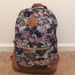 Purple and blue school backpack